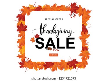 Autumn Thanksgiving Sale Season Vector illustration 