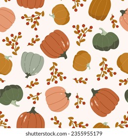 Autumn and thanksgiving seamless pattern, digital paper repeating background for fabric, wallpaper, wrapping paper and surface design