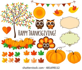 Autumn Thanksgiving Vector Illustrations