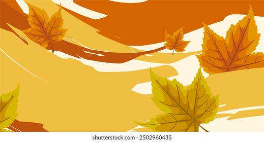 Fondo del tema del otoño con la decoración estética de la hoja de arce