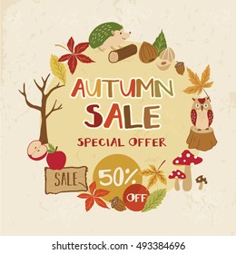 Autumn Theme Circle Design 