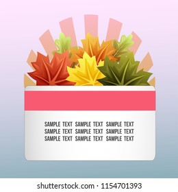 autumn theme with colored maple leaves