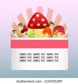 autumn theme with colored mushroom set