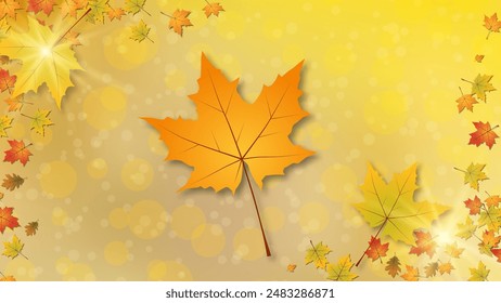 Autumn theme elegant vector background. Design for presentation, website, landing page, wallpaper, flyer, booklet, banner