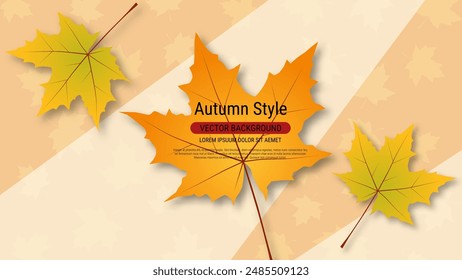 Autumn theme elegant vector background. Design for presentation, website, landing page, wallpaper, flyer, booklet, banner