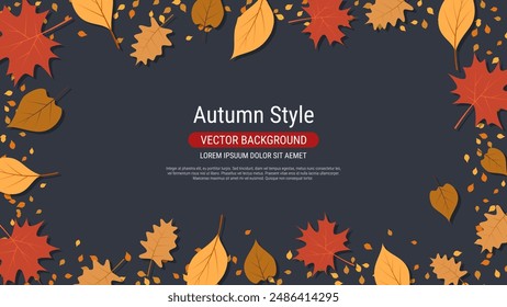 Autumn theme elegant vector background. Design for presentation, website, landing page, wallpaper, flyer, booklet, banner