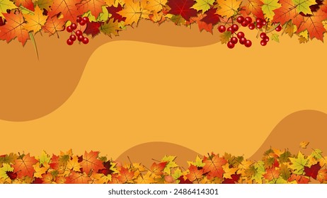Autumn theme elegant vector background. Design for presentation, website, landing page, wallpaper, flyer, booklet, banner