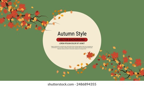 Autumn theme elegant vector background. Design for presentation, website, landing page, wallpaper, flyer, booklet, banner