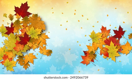 Autumn theme elegant vector background. Design for presentation, website, landing page, wallpaper, flyer, booklet, banner