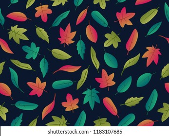 autumn theme seamless pattern design with leaf shape element