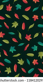 autumn theme seamless pattern design with leaf shape element