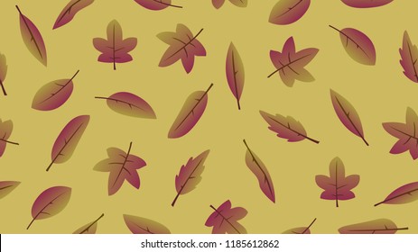 autumn theme seamless pattern design with leaf shape element