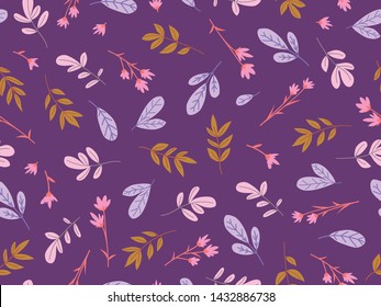 autumn theme seamless pattern design with colorful leaf shape element