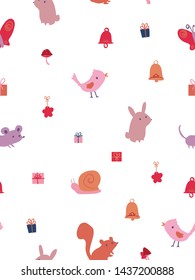autumn theme seamless pattern design with colorful cute object