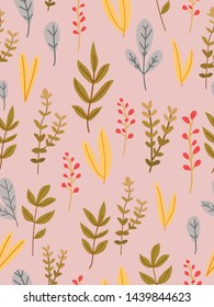autumn theme seamless pattern design with colorful leaf shape element