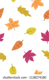 autumn theme seamless pattern with simple leaf shape