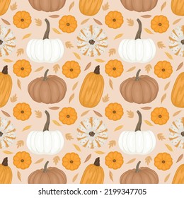 Autumn theme seamless pattern, vector art