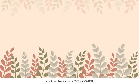 Autumn Themed Background Wallpaper Decorated With Leaf Pattern Ornaments