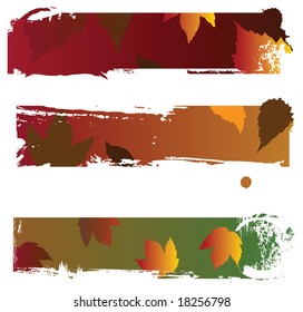 Autumn themed banners with colored leaves