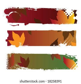 Autumn themed banners with colored leaves