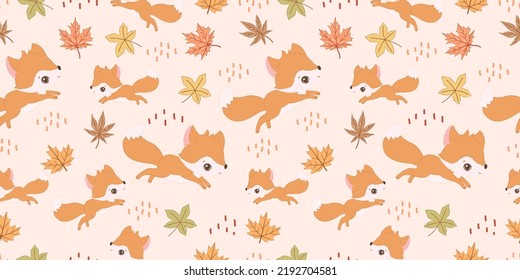 Autumn Themed Seamless Pattern for autumn background