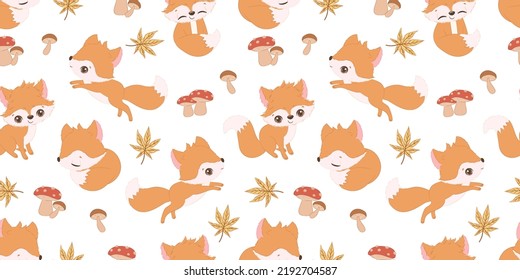 Autumn Themed Seamless Pattern for autumn background