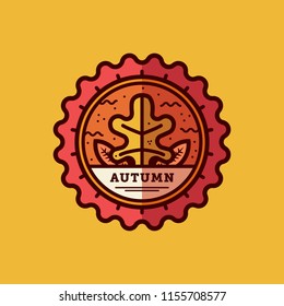 autumn themed vector illustration with flat and clean design style.