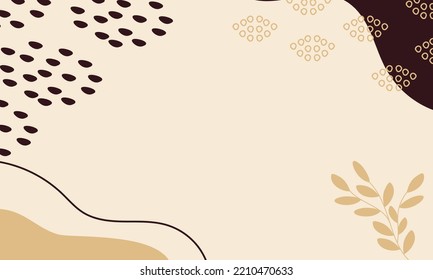 Autumn themes background with organic shapes style. Abstract fall background with leaves and organic shapes. Suitable for wallpaper and banner purpose.