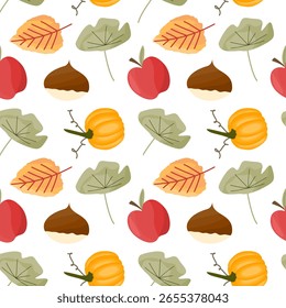 Autumn things seamless pattern design