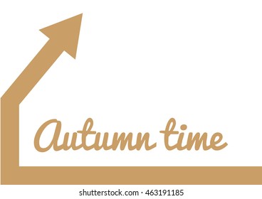 Autumn time arrow, autumn theme vector eps sign.