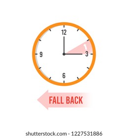 Autumn time back. Change your clocks on winter time vector concept