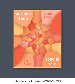 Autumn time. Fall composition from stylized leaves. Modern abstract banner. Vector template 