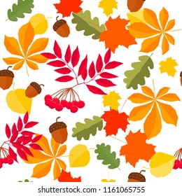 Autumn time seamless pattern background. Handmade autumn swatch for design autumn card, school party invitation, album, shop sale advertising, t shirt, textile fabric, bag print etc