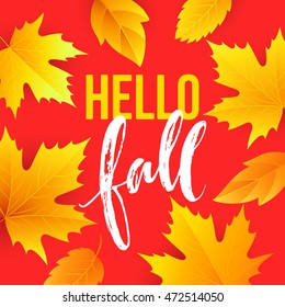 Autumn time seasonal banner design. Fall leaf. Vector illustration EPS10