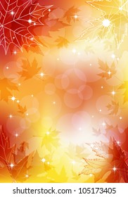 Autumn transparent background.  Vector illustration. EPS10.