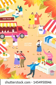 Viajes de otoño e Ilustración del Festival