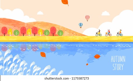 Autumn travel illustration