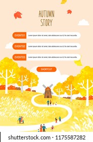 Autumn travel illustration