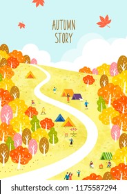 Autumn travel illustration