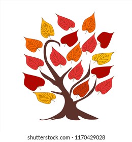 Autumn tree. Abstract vector graphic illustration.