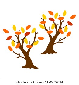 Autumn tree. Abstract vector graphic illustration.