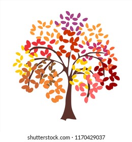 Autumn tree. Abstract vector graphic illustration.