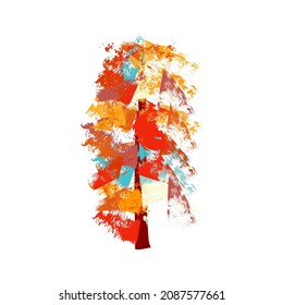 autumn tree abstract vector illustration