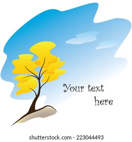 Autumn tree against the sky. Vector illustration for design.