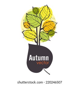 Autumn Tree Background, Eps 10 Vector Illustration
