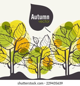 Autumn Tree Background, Eps 10 Vector Illustration