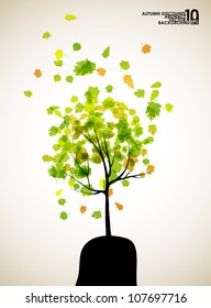 autumn tree background, eps10