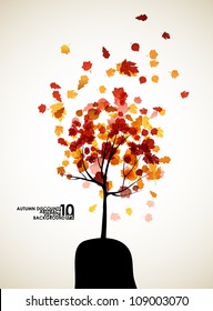 autumn tree background, eps10