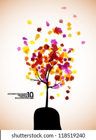 autumn tree background, eps10