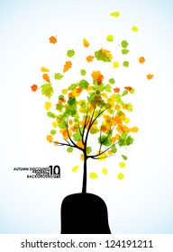 autumn tree background, eps10